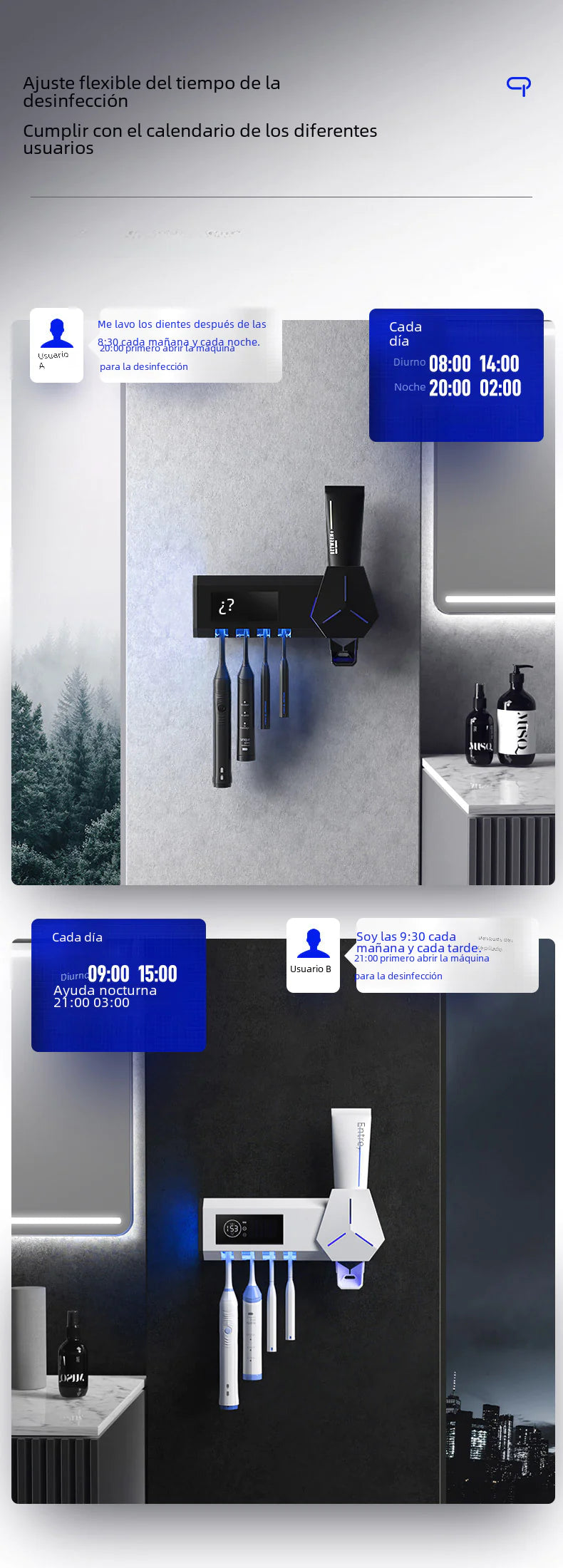 C8 Toothbrush Sterilizer with UVC Dual Mode Technology