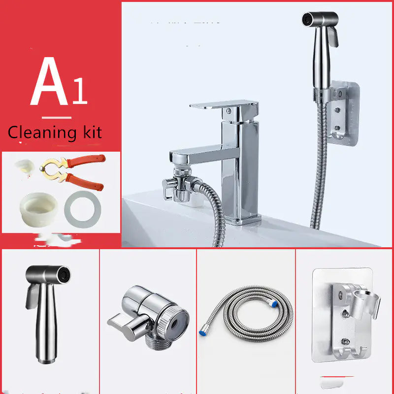 Bathroom Faucet with Handheld Showerhead Set