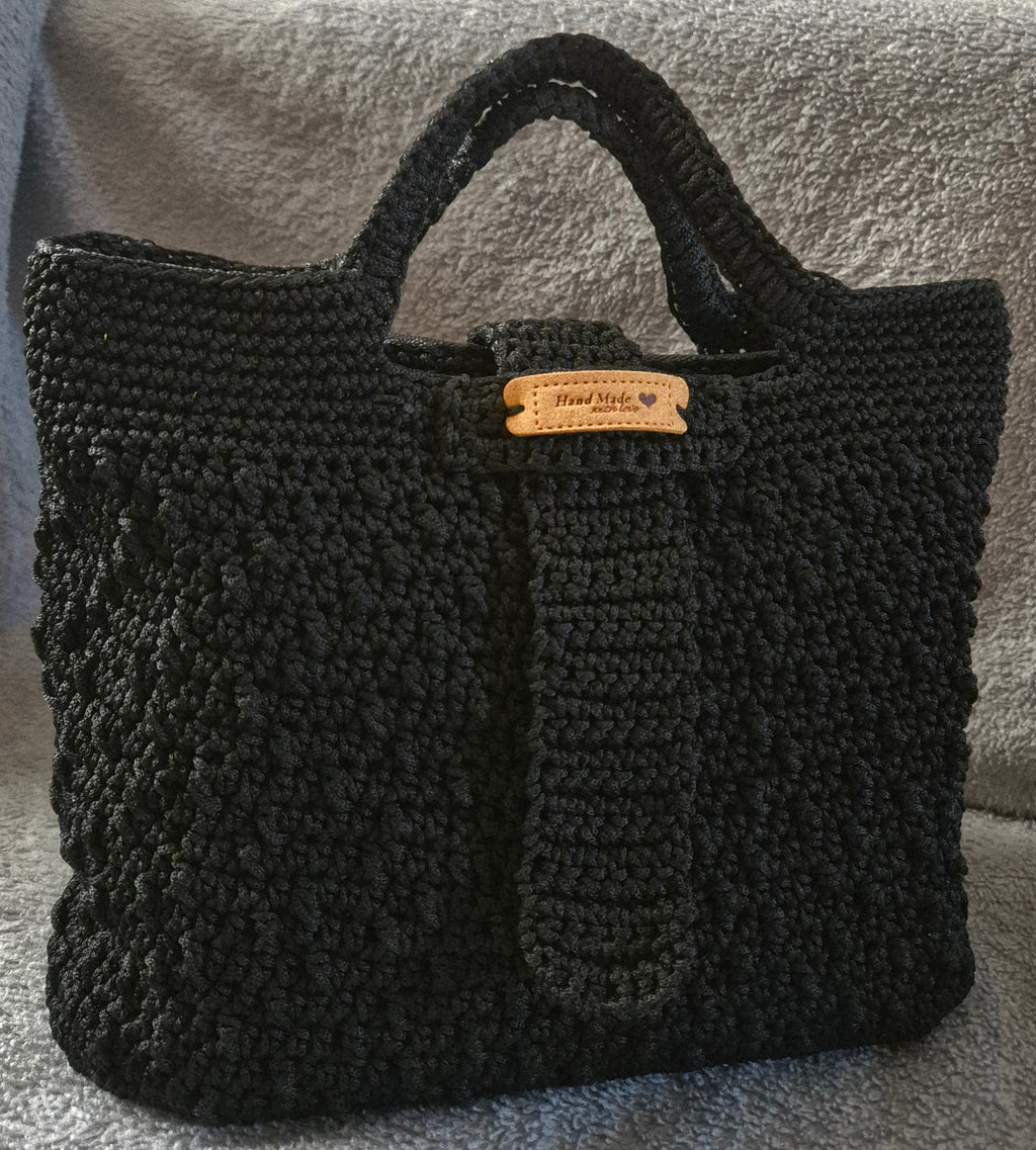 Medium-Sized Hand-Knitted Crochet Clutch Bag
