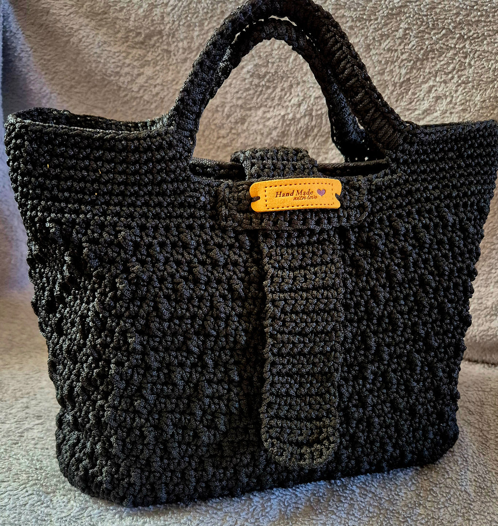 Medium-Sized Hand-Knitted Crochet Clutch Bag