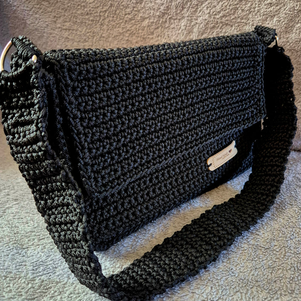 Medium-Sized Hand-Knitted Crochet shoulder handbag