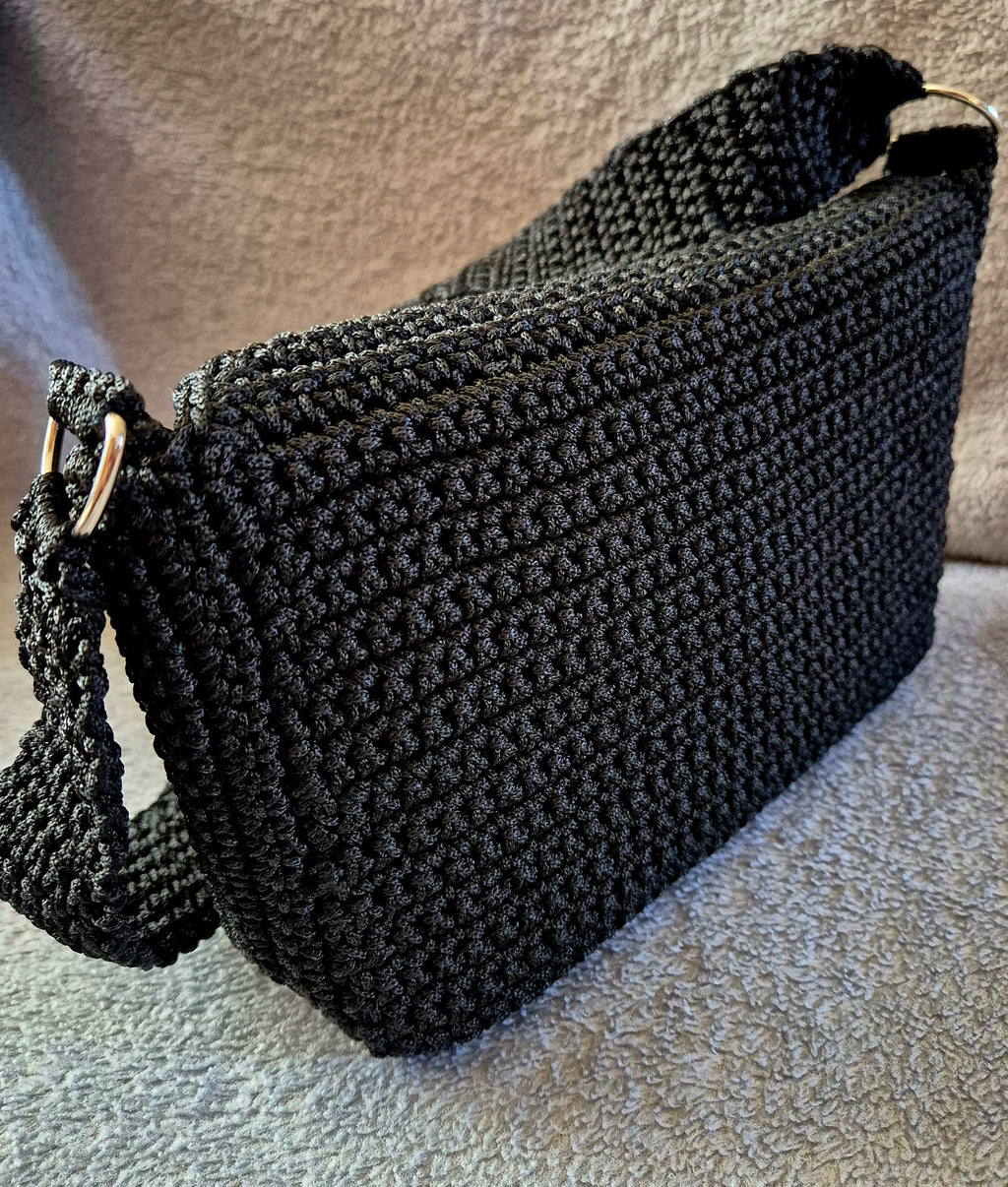 Medium-Sized Hand-Knitted Crochet shoulder handbag