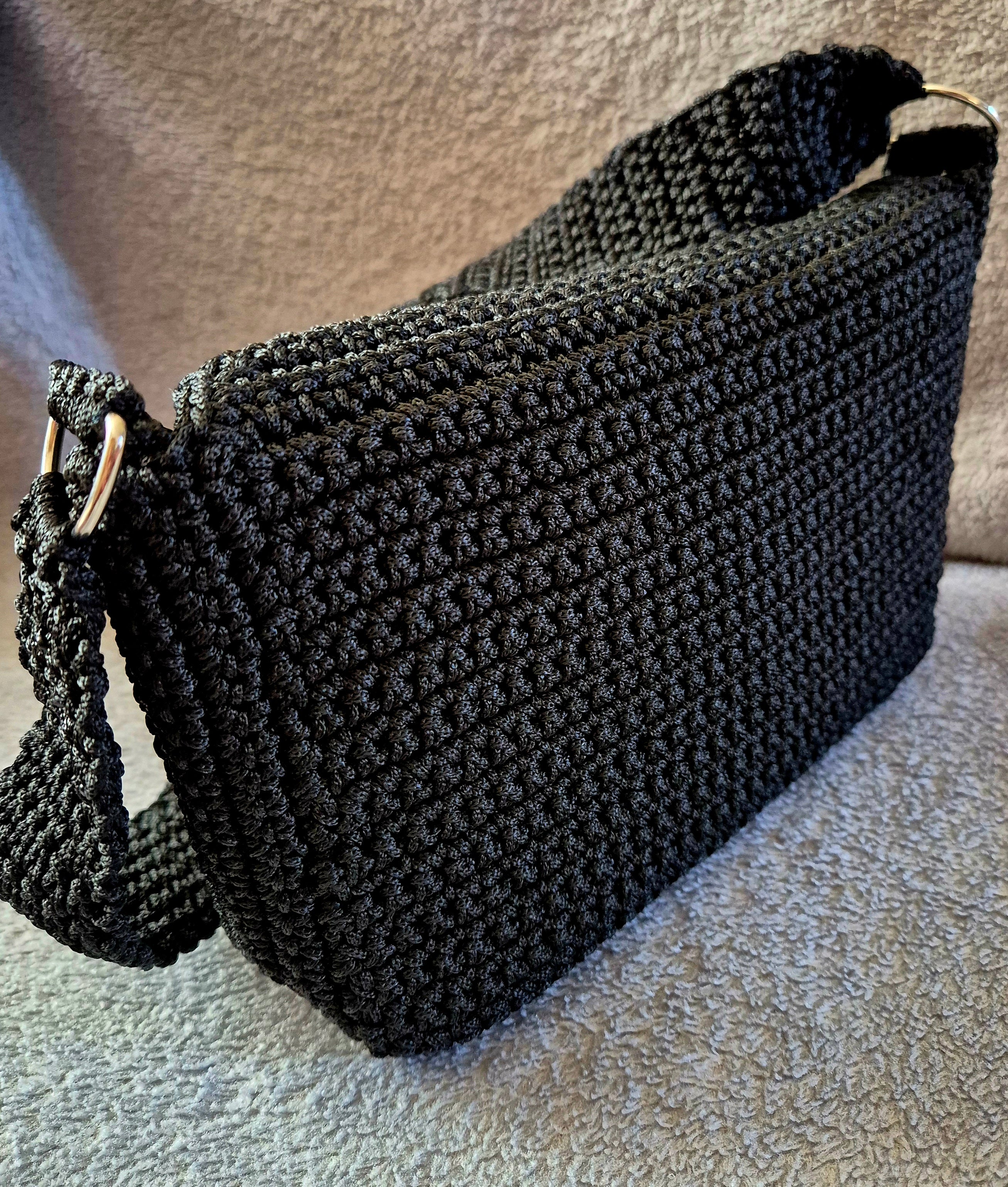 Medium-Sized Hand-Knitted Crochet shoulder handbag