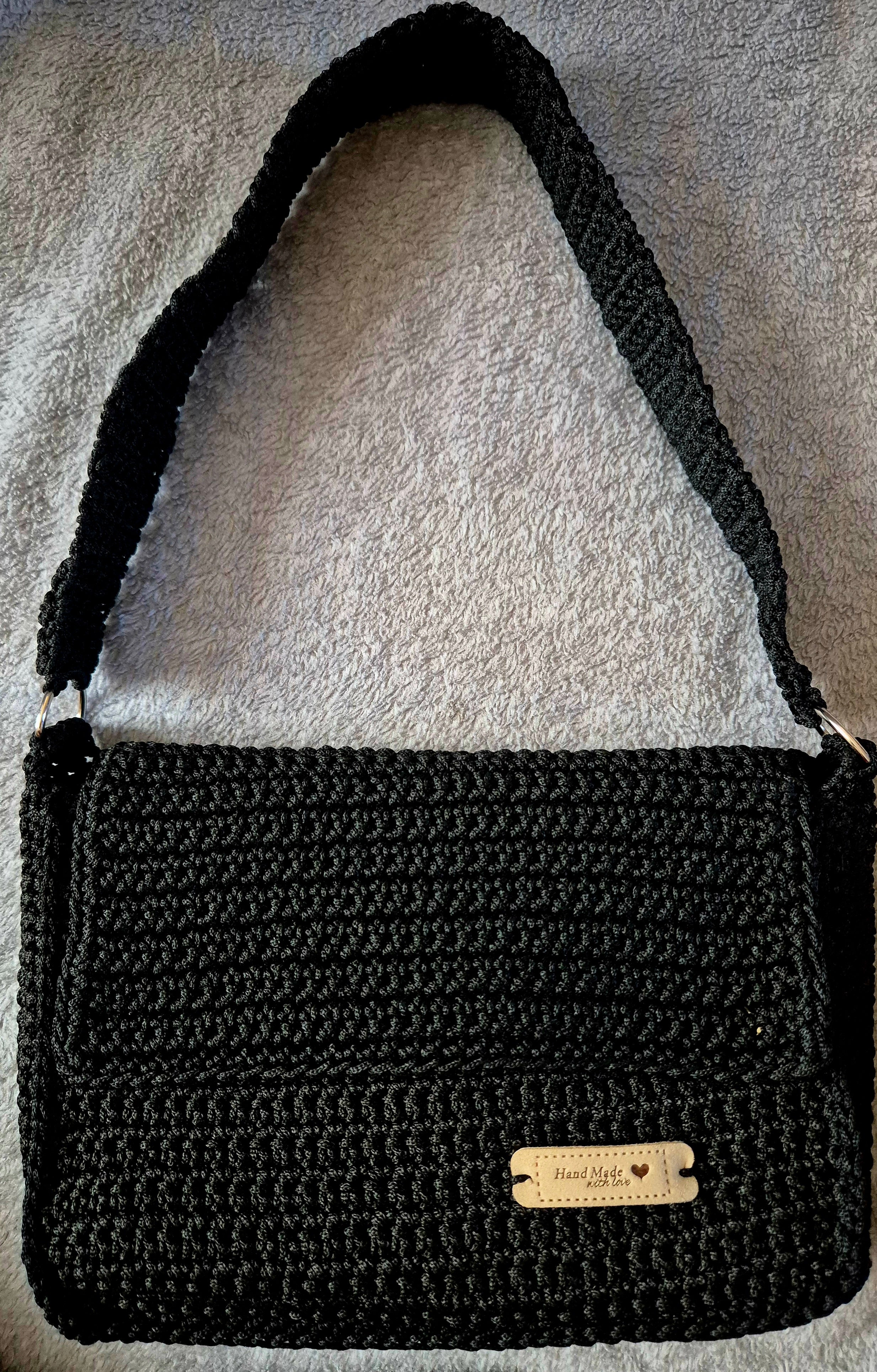 Medium-Sized Hand-Knitted Crochet shoulder handbag