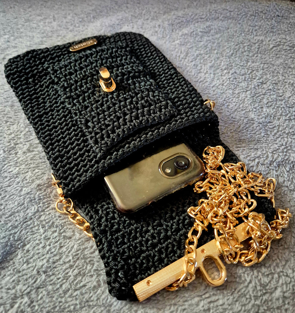 Small-Sized Hand-Knitted Crochet cross body bag handbag