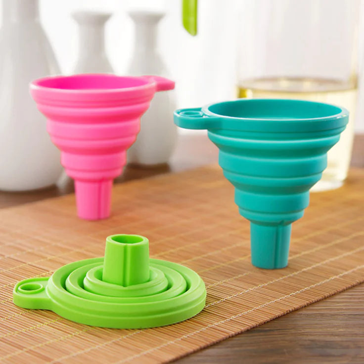Silicone Folding Funnel - Food Grade Collapsible Design