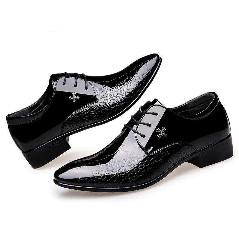 Shiny Lace-Up Fashion Dress Shoes for Men