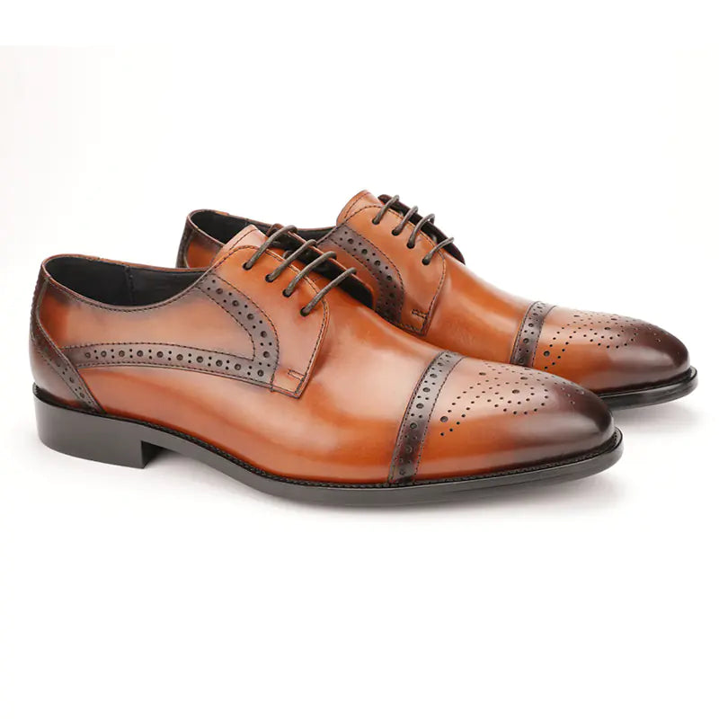 Brogue Engraved Men's Leather Business Shoes
