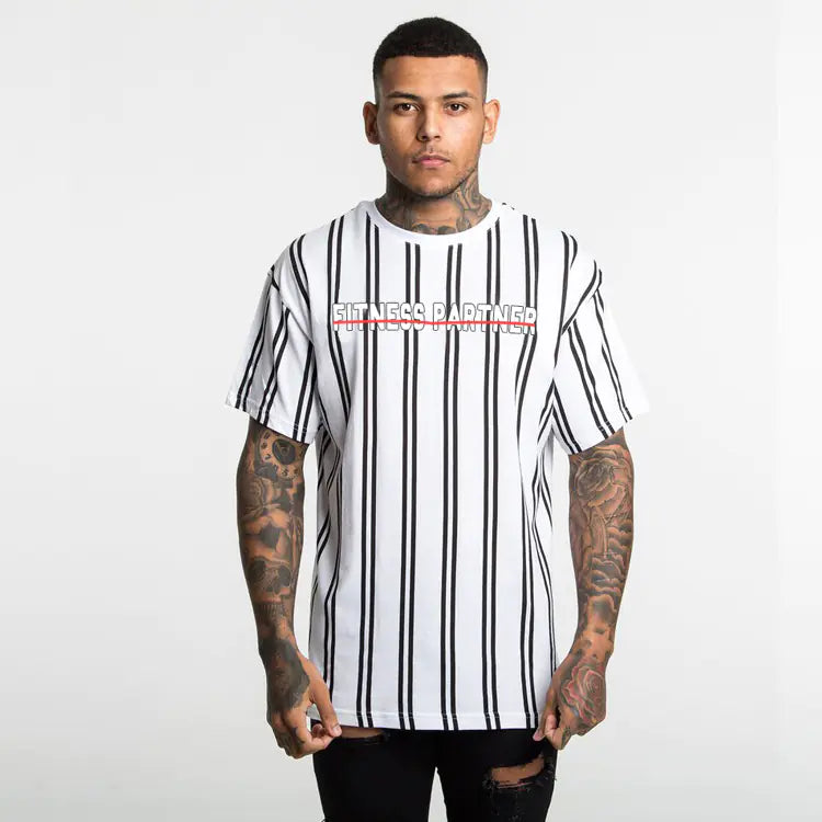 2019 Men's Summer Muscle Striped Hip-Hop T-Shirt