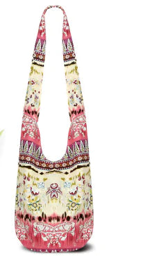 Travel Crossbody Bag, Artistic Fabric Shoulder Bag