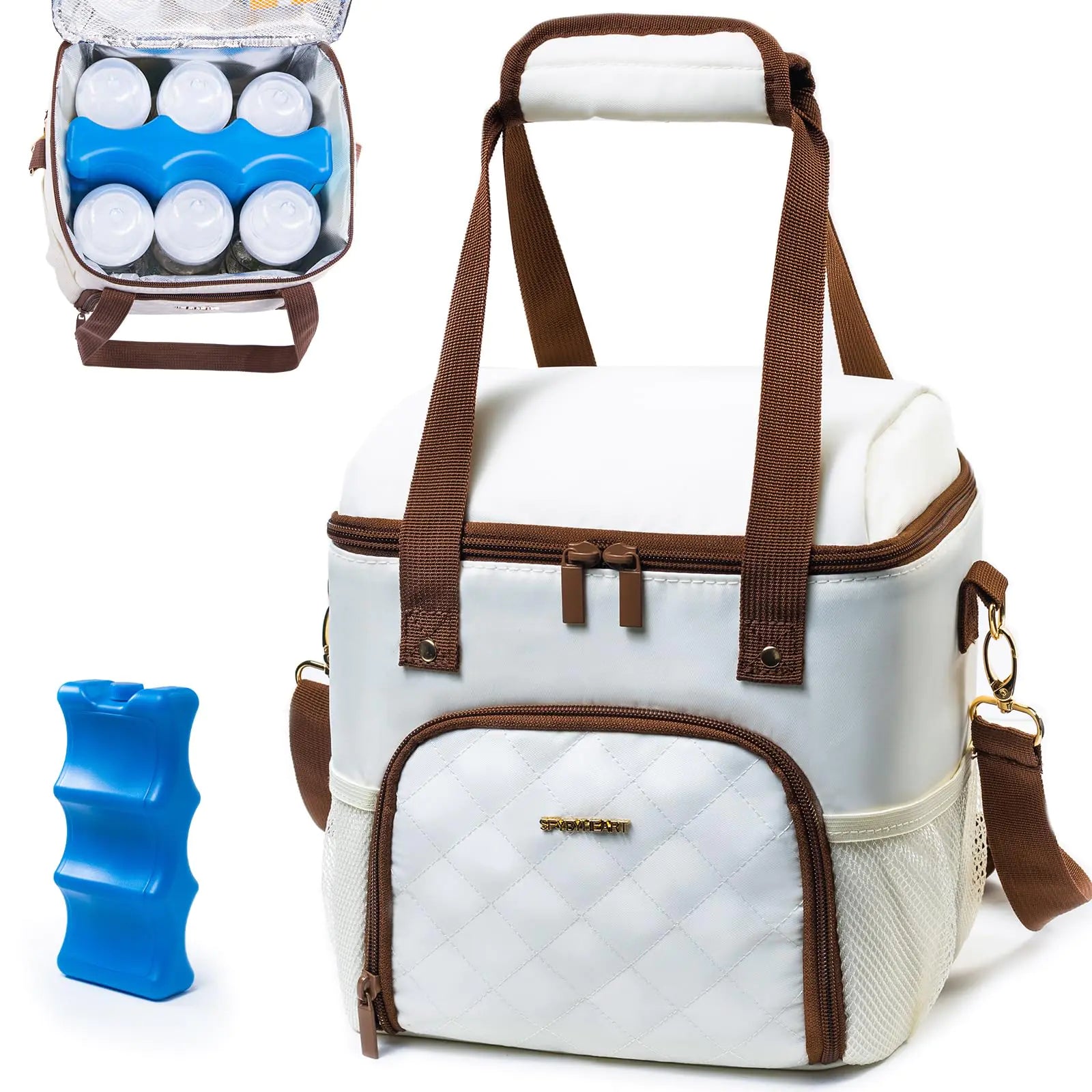 Breastmilk Cooler Bag with Ice Pack for 6 Mam Bottles Bag - Breast Pump  for Baby Bottles 4oz - 9 Ounce - Storage Bag - for Day care