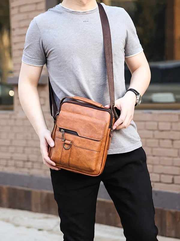 Messenger Bag, Tote Bag, Men's Shoulder Leather Bag