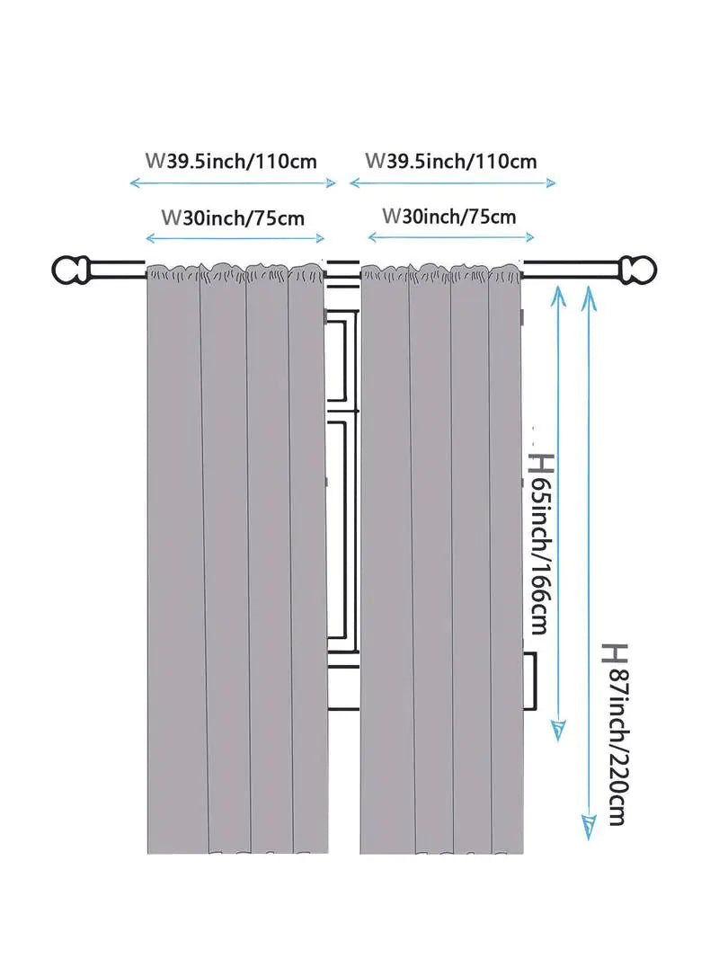 Watercolor Plant Leaves Grommet Curtains (2 Panels)