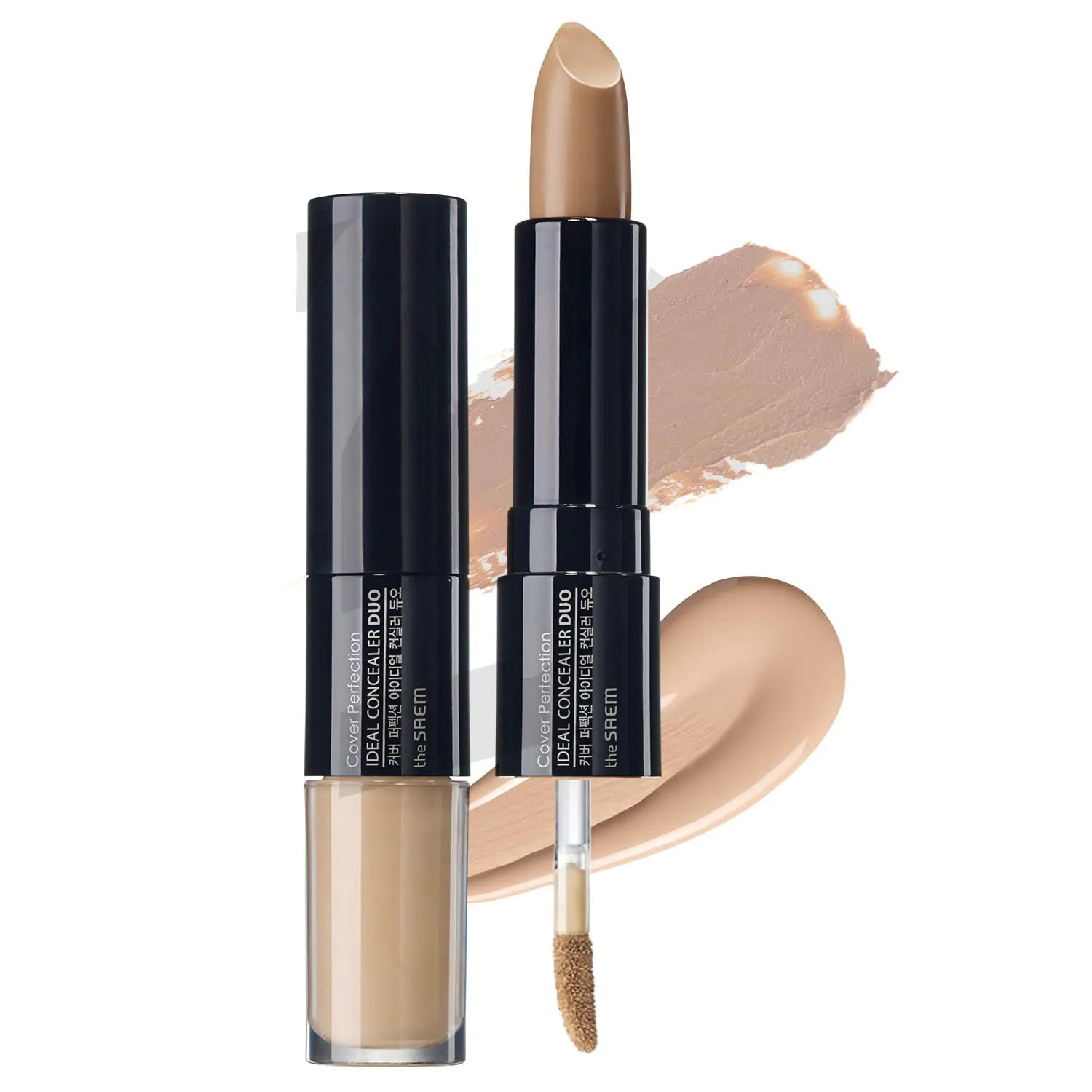 THESAEM Cover Perfection Ideal Concealer Duo (#2 Rich Beige) | Dual Type Full Coverage Concealer High Adherence High Pigmented No Clumping in Wrinkles Crease-Proof Concealer