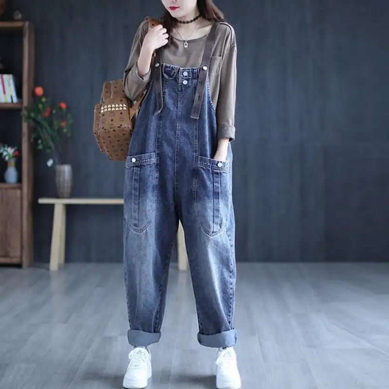 Artistic Summer Denim Suspenders for Women