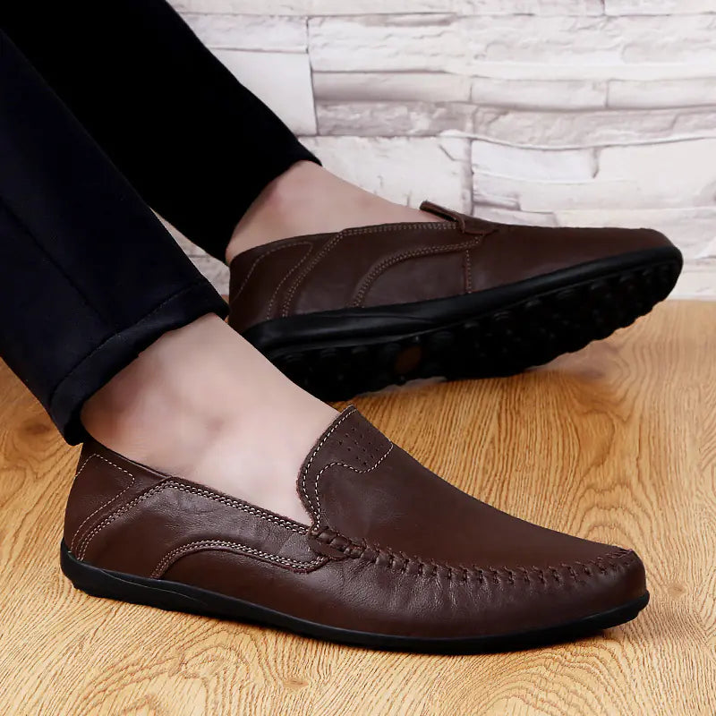 Large Casual Leather Peas Shoes for Men