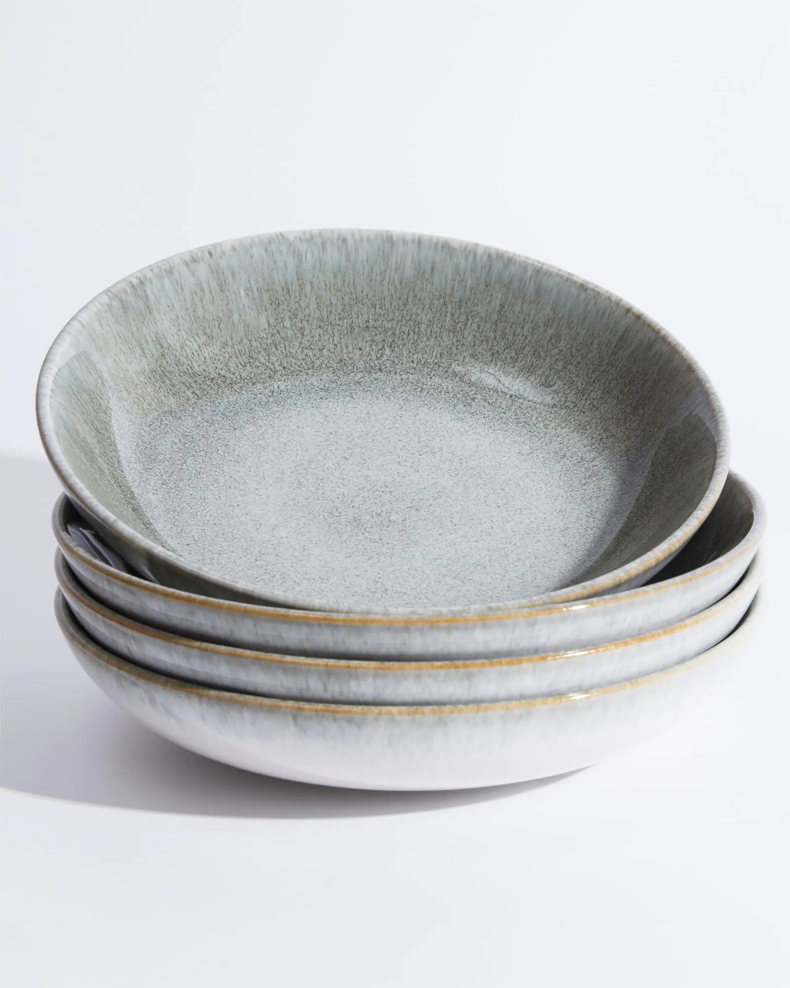 Pokini Pasta Bowls of 4 32 Oz Salad Bowls Soup Bowls Large Pasta Serving Bowl Porcelain Pasta Plates Wide and Deep Bowls Set Microwave & Dishwasher Safe-Gradient Green