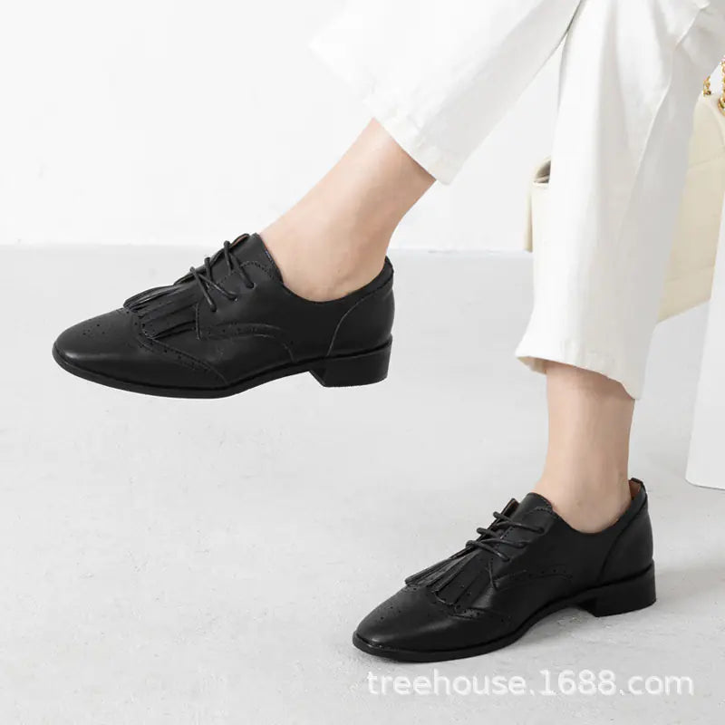 Chic British Style Low Heel Oxford Shoes for Women