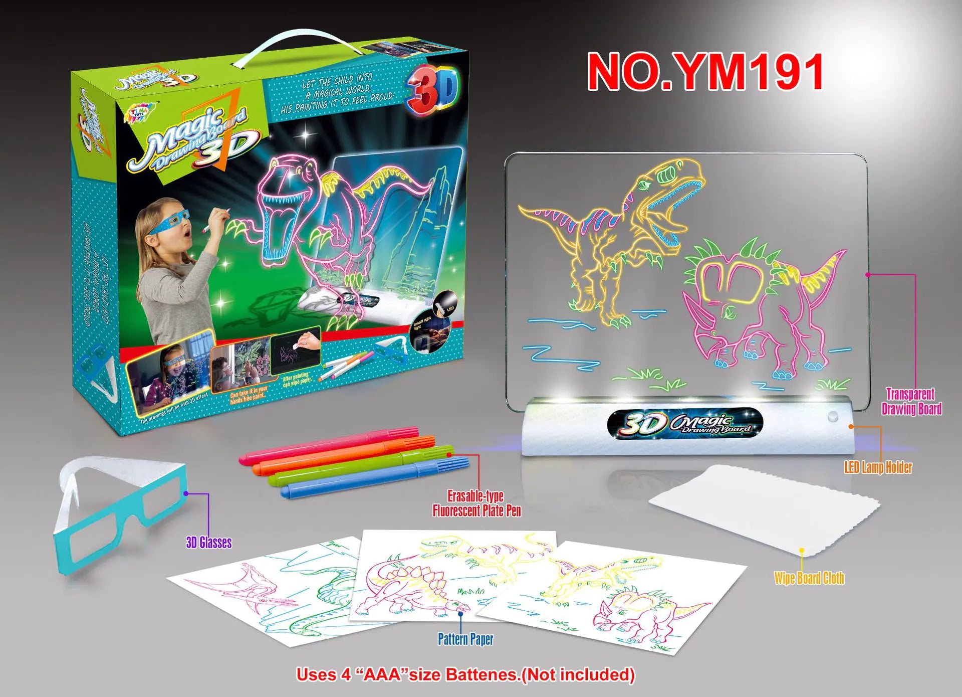 3D Flash Drawing Board - Multifunctional Color Toy