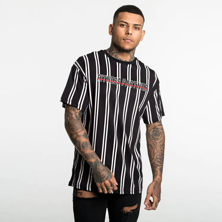 2019 Men's Summer Muscle Striped Hip-Hop T-Shirt