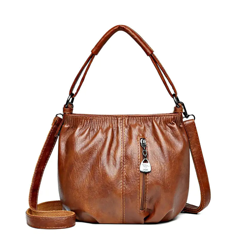 Retro Pleated Bucket Bag - Fashionable Shoulder Bag