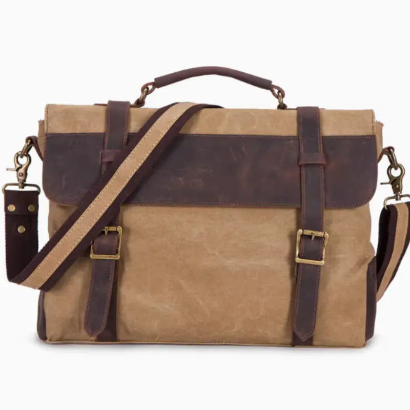 Vintage Crazy Horse Leather Messenger Tote Bag