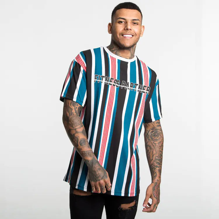 2019 Men's Summer Muscle Striped Hip-Hop T-Shirt