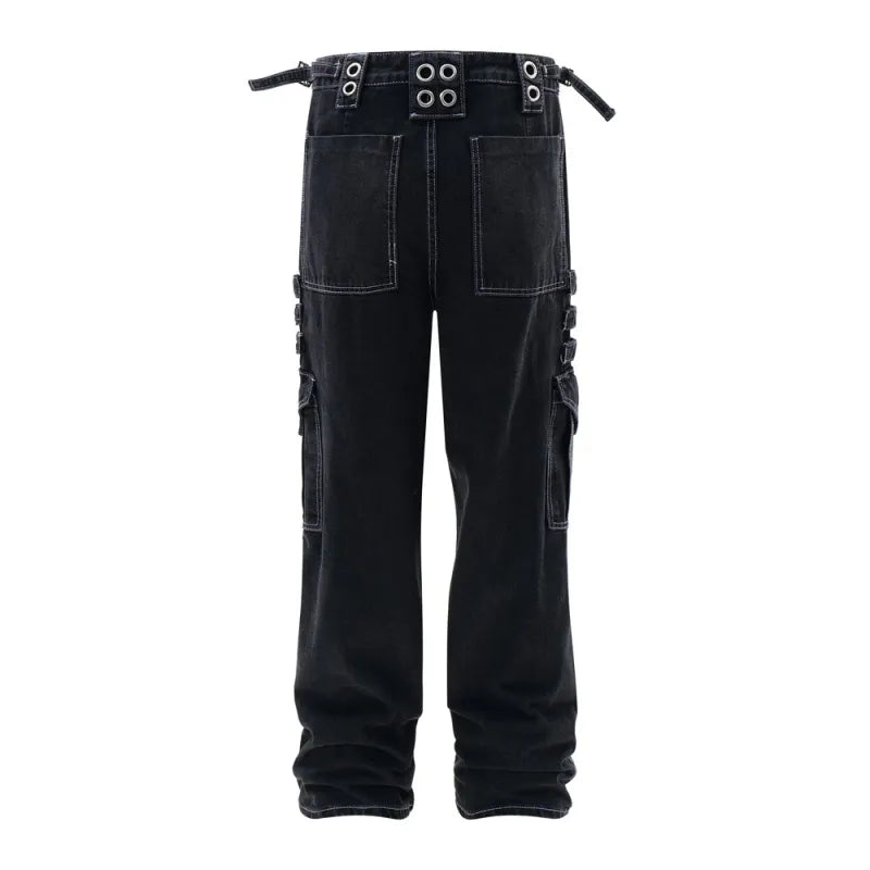 Fashion Punk Rock Cargo Jeans Men