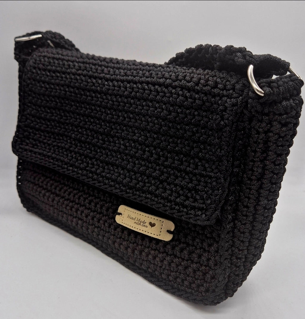 Medium-Sized Hand-Knitted Crochet shoulder handbag