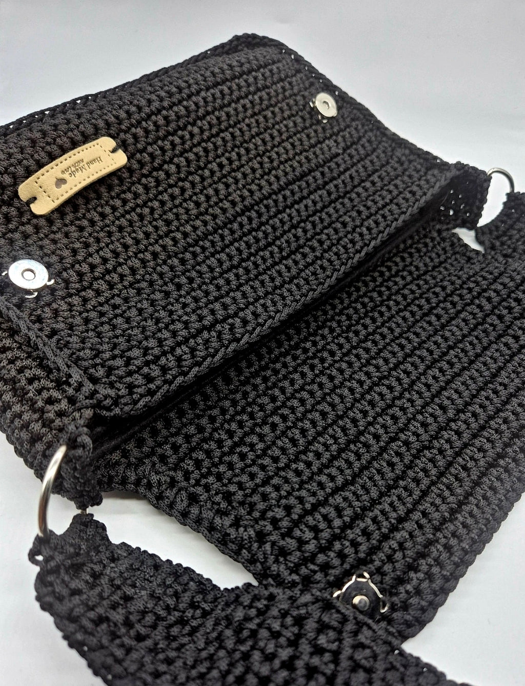 Medium-Sized Hand-Knitted Crochet shoulder handbag
