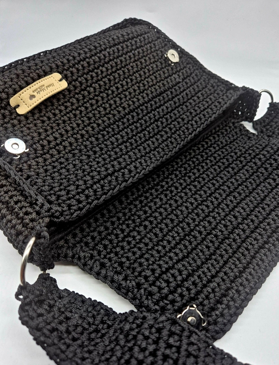 Medium-Sized Hand-Knitted Crochet shoulder handbag