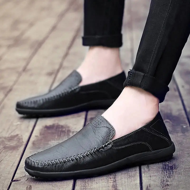 Large Casual Leather Peas Shoes for Men