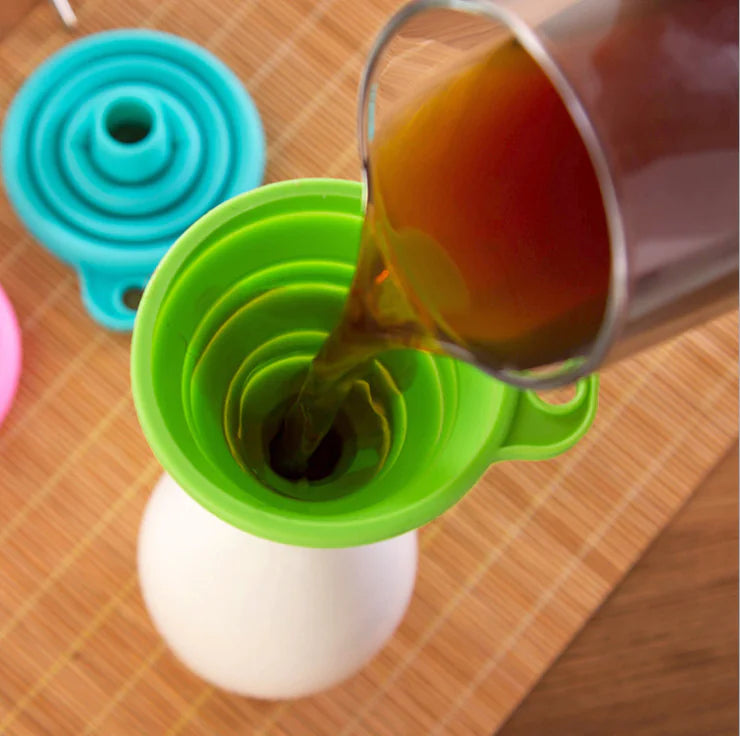 Silicone Folding Funnel - Food Grade Collapsible Design
