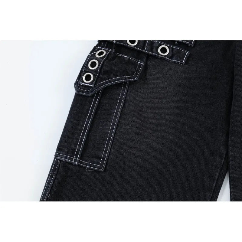 Fashion Punk Rock Cargo Jeans Men