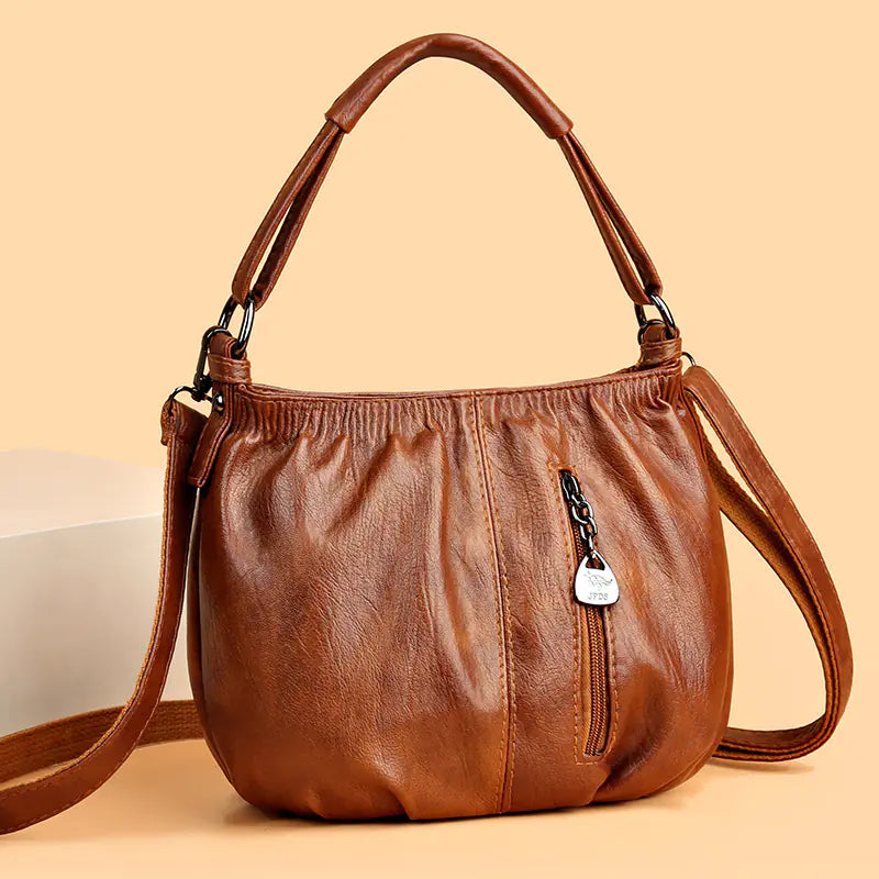 Retro Pleated Bucket Bag - Fashionable Shoulder Bag