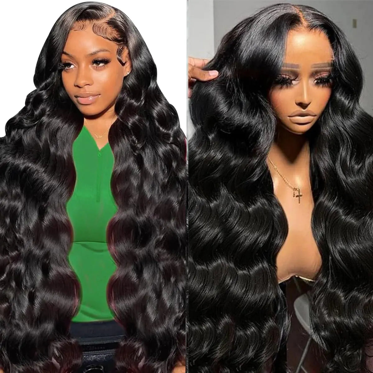 Asidow 13x6 Lace Front Wigs Human Hair 200% Density Pre Plucked Body Wave HD Lace Front Wigs  Glueless Wigs Human Hair Pre Plucked Wig 24 Inch