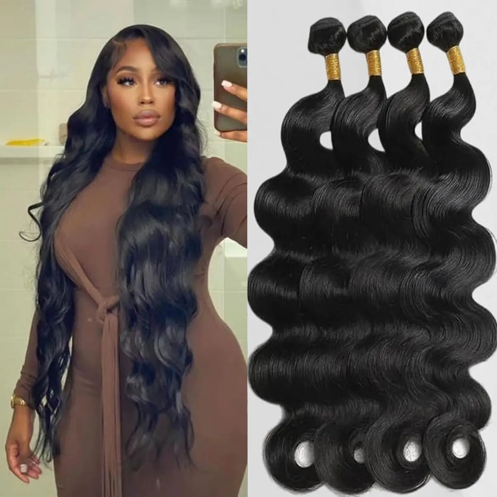 Body Wave Bundles Human Hair 26 28 3d0 32Inch Wavy Virgin Hair 4 Bundles  Brazilian Bundles Human Hair Quick Weave Bundles