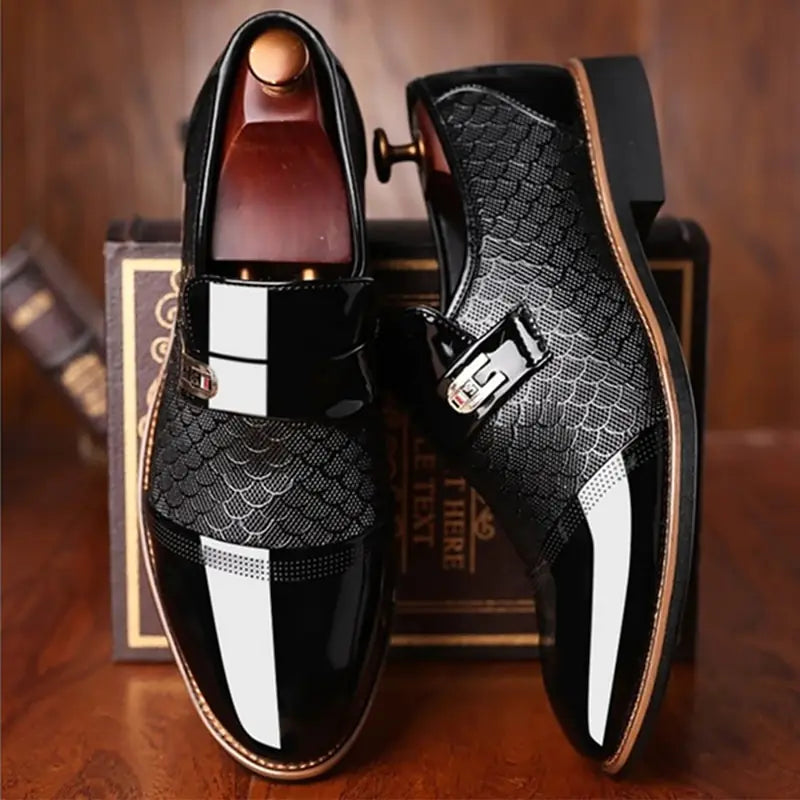 Black Leather Shoes for Men and Women
