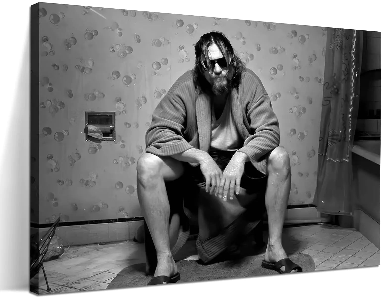 Funny Bathroom Wall Decor for Room Aesthetics - 90s Movie Posters Black and White Wall Art Toilet Humour Cool Wall Art Funny  Signs 12X16 in