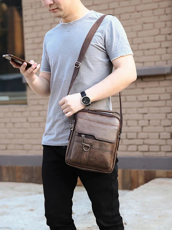 Messenger Bag, Tote Bag, Men's Shoulder Leather Bag