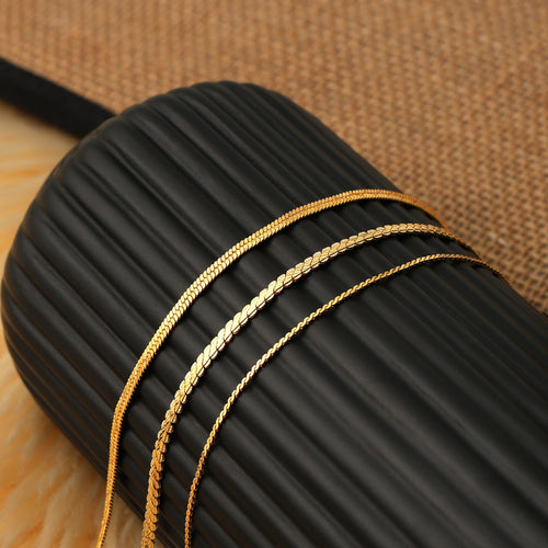 1 Gram Gold Chain Combo – Set of 3 Stylish 23-Inch Chains