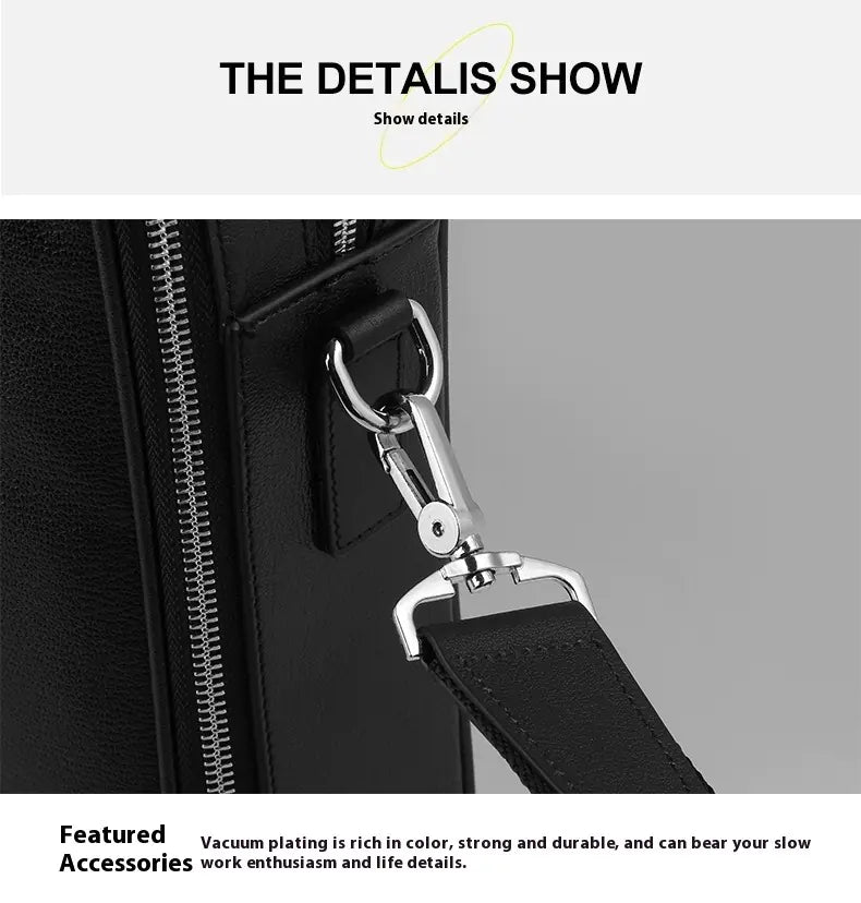 Men's Real-leather Business Handbag 14 Inch