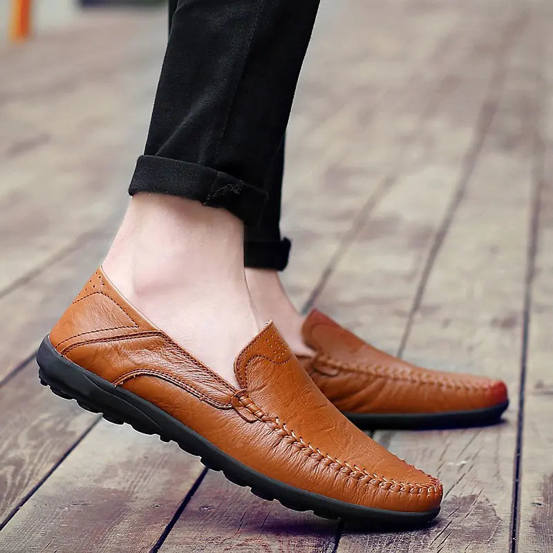 Large Casual Leather Peas Shoes for Men