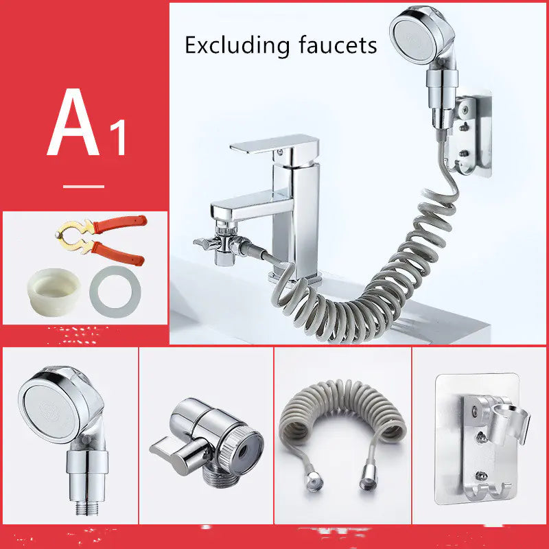 Bathroom Faucet with Handheld Showerhead Set