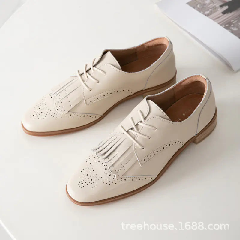 Chic British Style Low Heel Oxford Shoes for Women