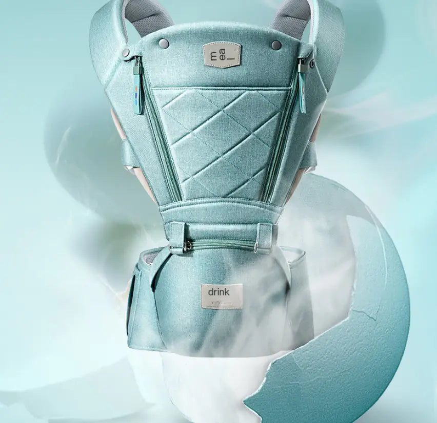 Baby Carrier with Bass Bear Hip Seat for Front Carry