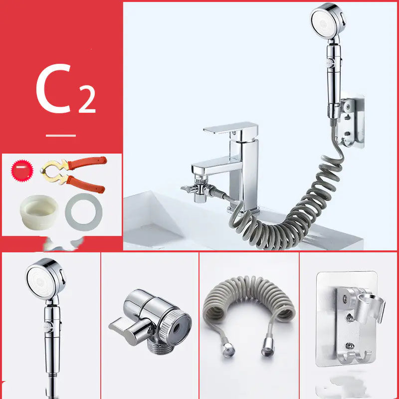 Bathroom Faucet with Handheld Showerhead Set