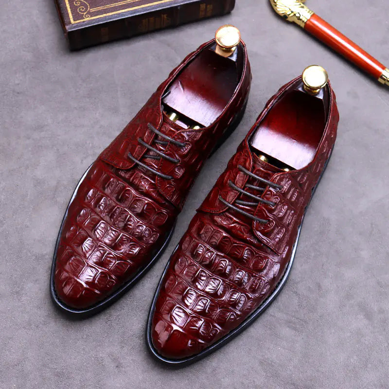 Round Toe Leather Business Shoes for Men