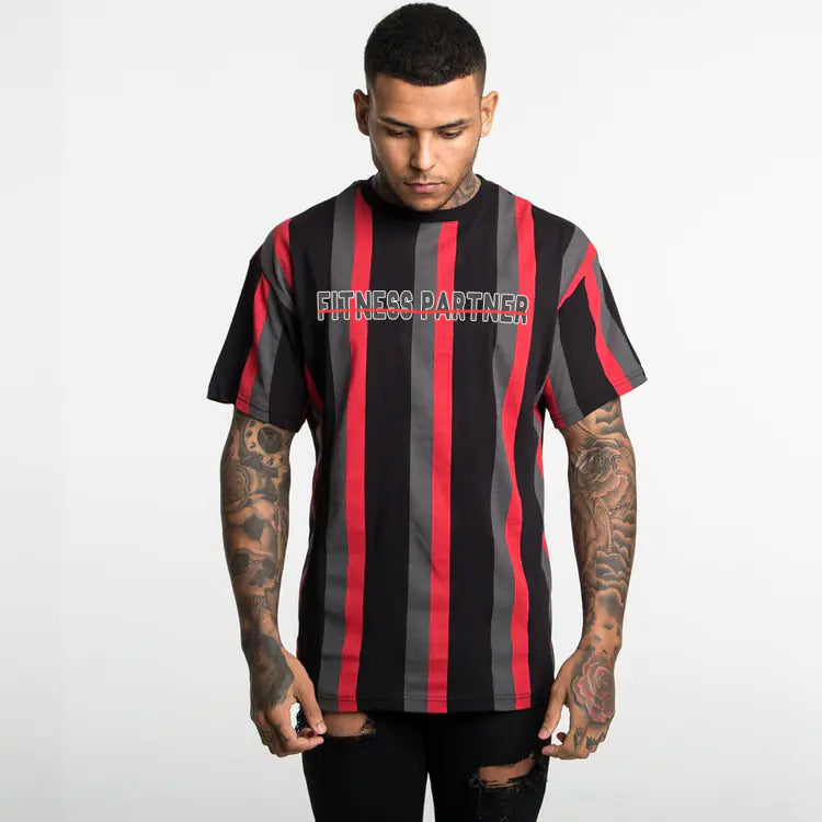 2019 Men's Summer Muscle Striped Hip-Hop T-Shirt