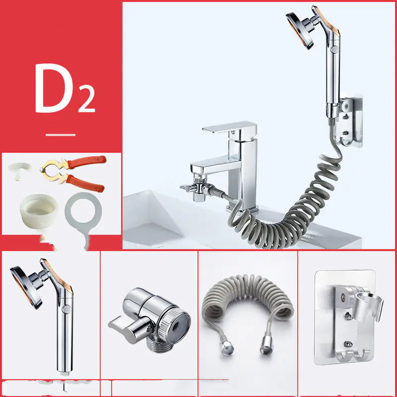 Bathroom Faucet with Handheld Showerhead Set